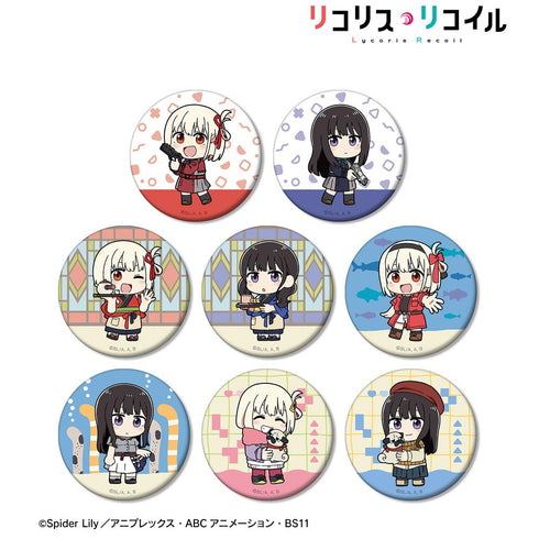 『リコリス・リコイル』描き起こし Art by 荒* ちびキャラ トレーディングマット缶バッジ(単位/BOX)【202504再販】